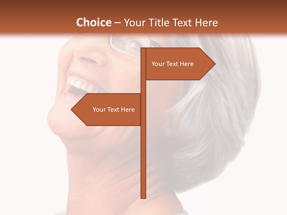 An Older Woman With Glasses Smiling For The Camera PowerPoint Template