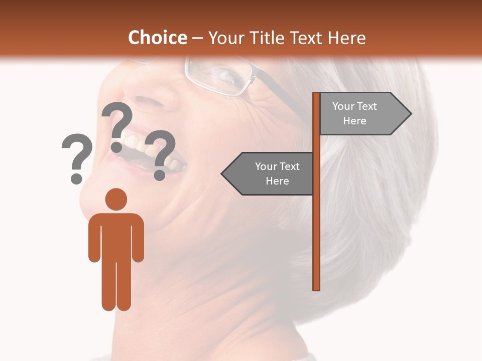 An Older Woman With Glasses Smiling For The Camera PowerPoint Template