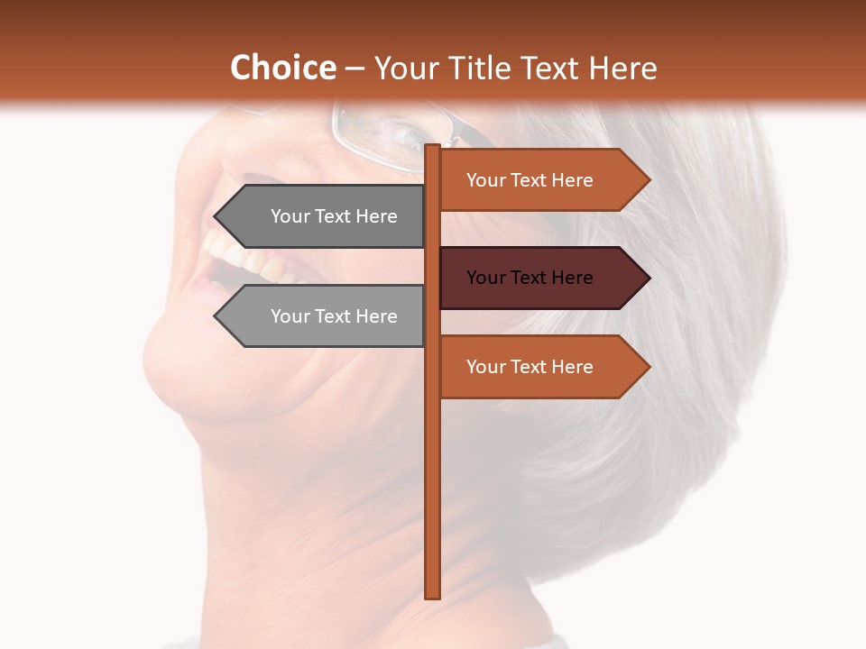 An Older Woman With Glasses Smiling For The Camera PowerPoint Template