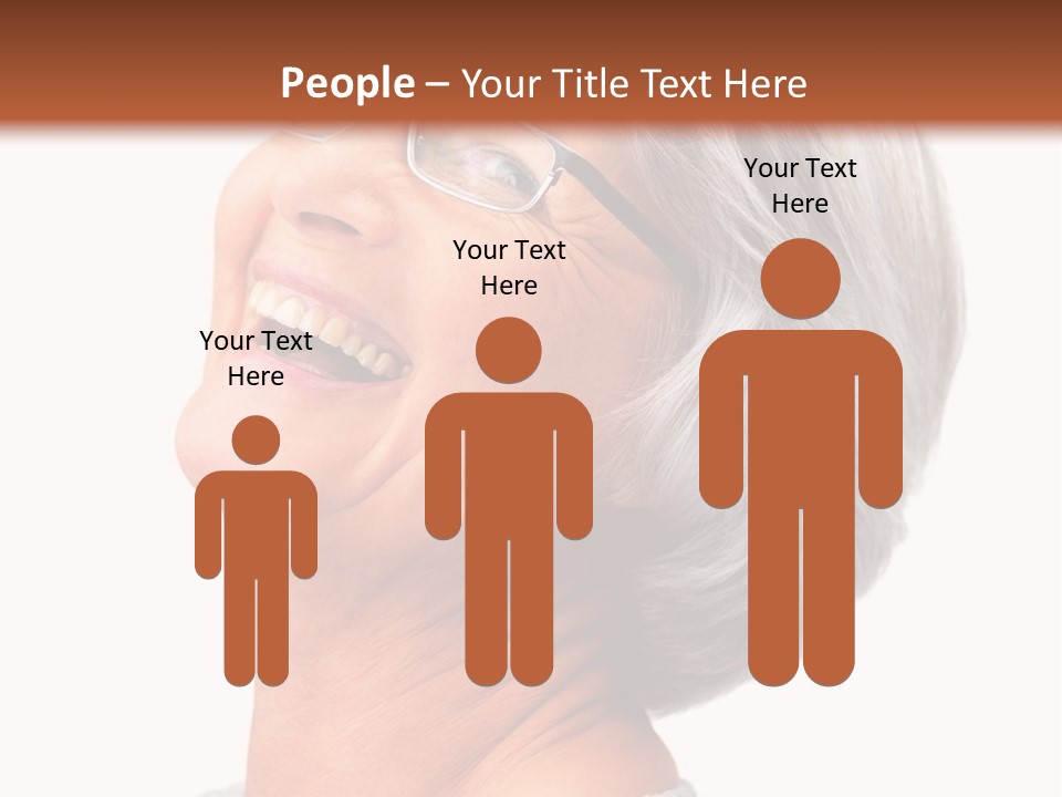 An Older Woman With Glasses Smiling For The Camera PowerPoint Template