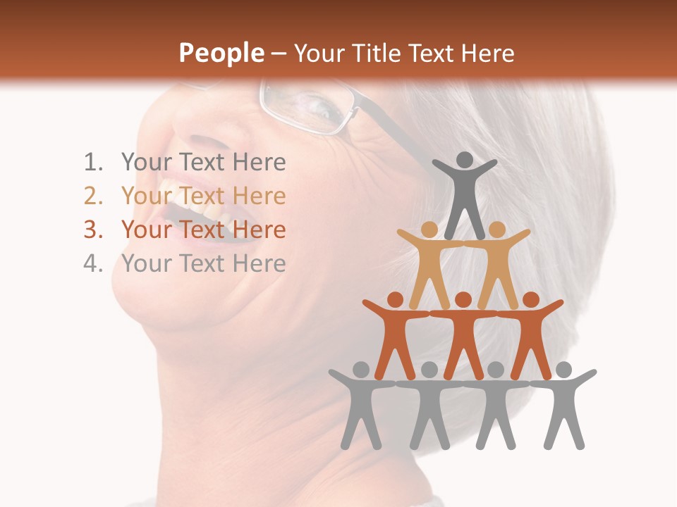 An Older Woman With Glasses Smiling For The Camera PowerPoint Template