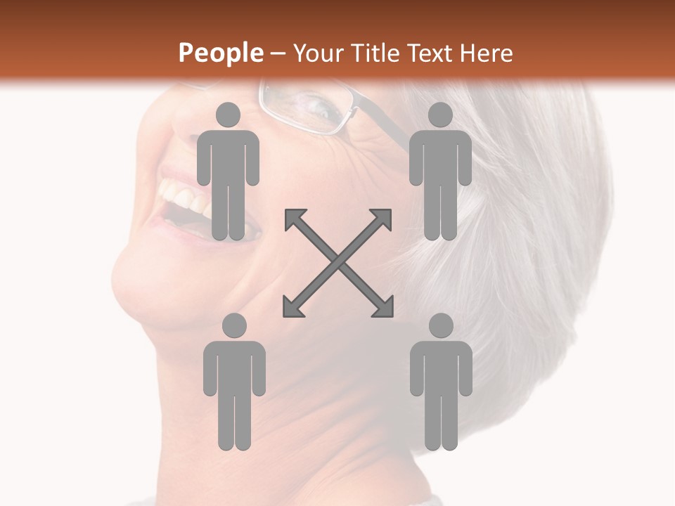 An Older Woman With Glasses Smiling For The Camera PowerPoint Template