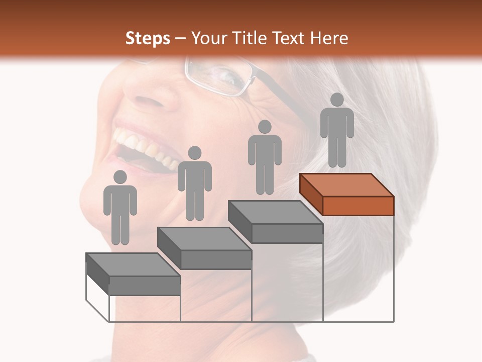 An Older Woman With Glasses Smiling For The Camera PowerPoint Template