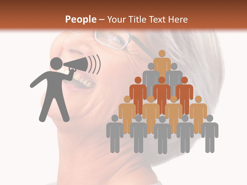 An Older Woman With Glasses Smiling For The Camera PowerPoint Template