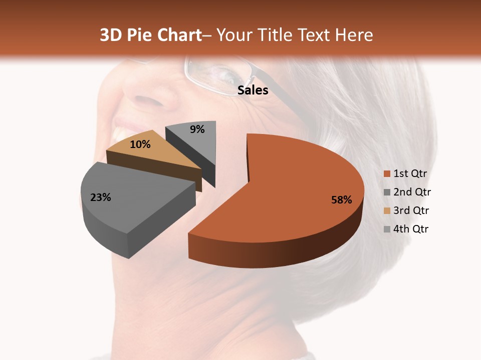 An Older Woman With Glasses Smiling For The Camera PowerPoint Template