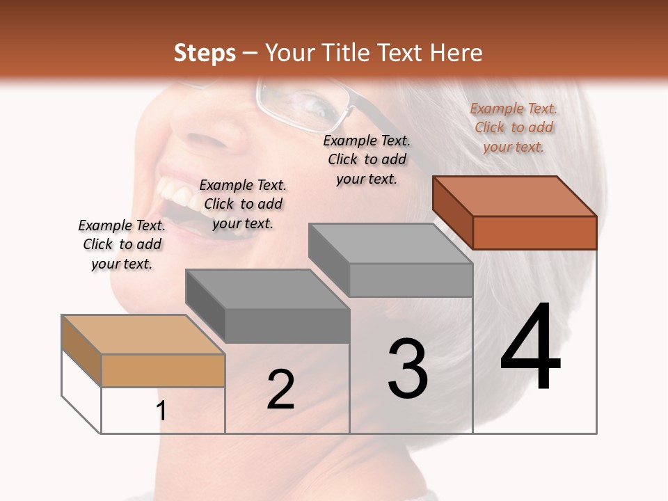 An Older Woman With Glasses Smiling For The Camera PowerPoint Template