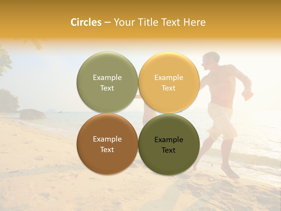 A Man And Woman Running On The Beach Holding Hands PowerPoint Template