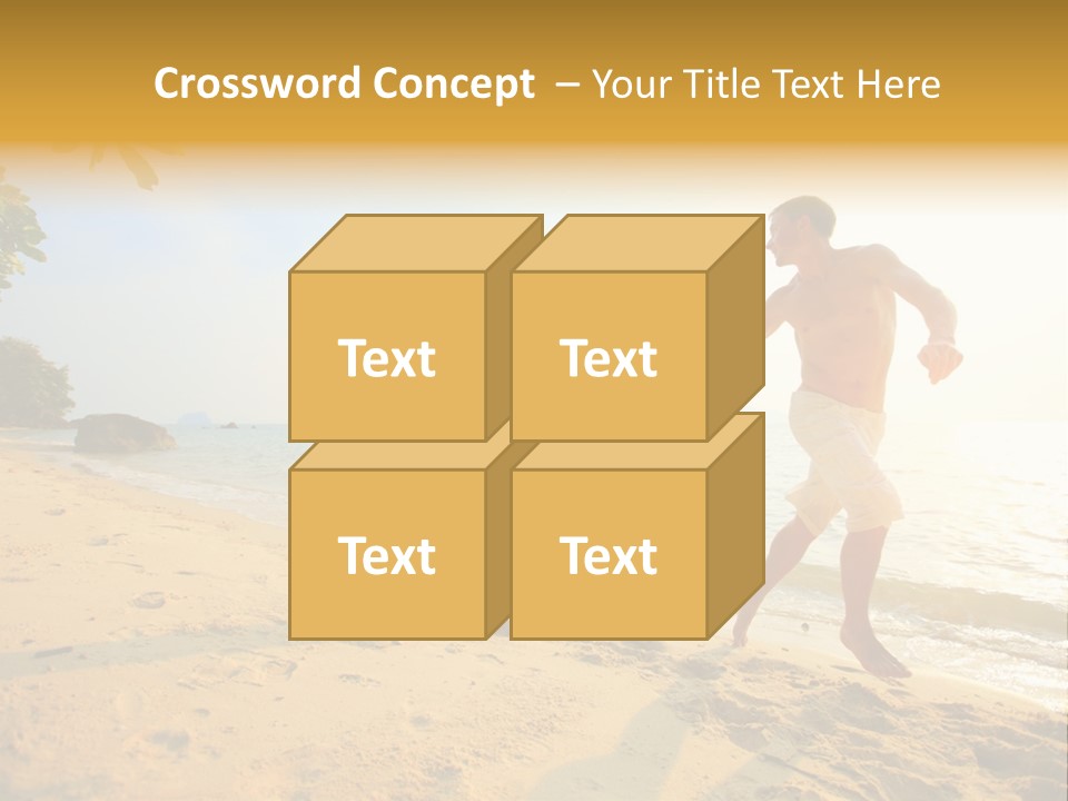 A Man And Woman Running On The Beach Holding Hands PowerPoint Template