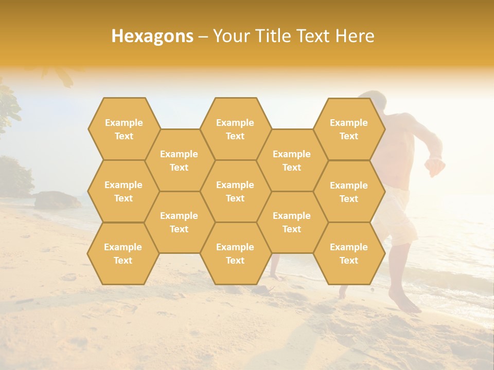 A Man And Woman Running On The Beach Holding Hands PowerPoint Template