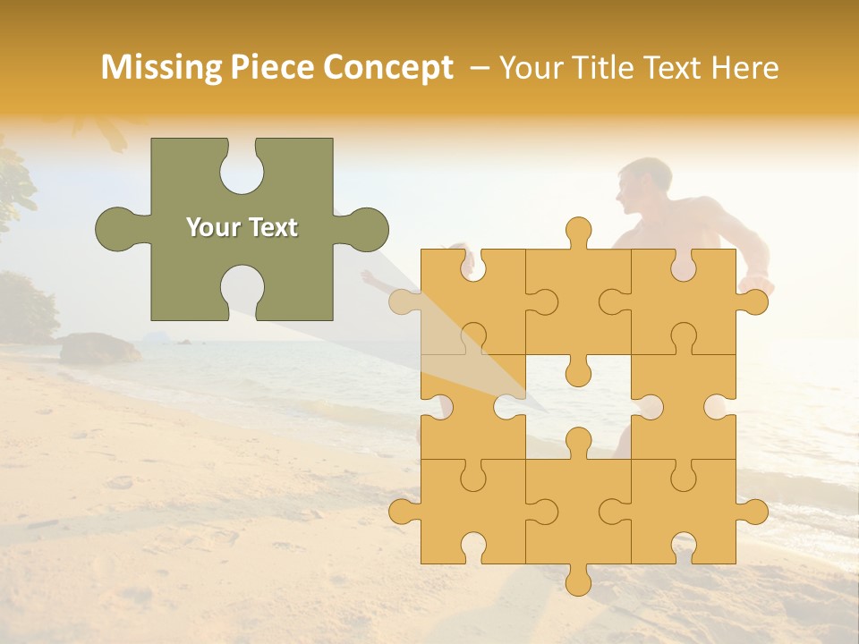 A Man And Woman Running On The Beach Holding Hands PowerPoint Template