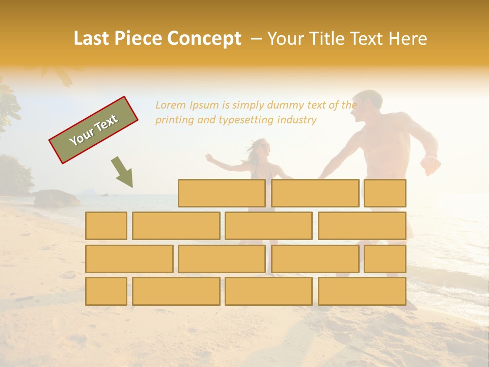 A Man And Woman Running On The Beach Holding Hands PowerPoint Template