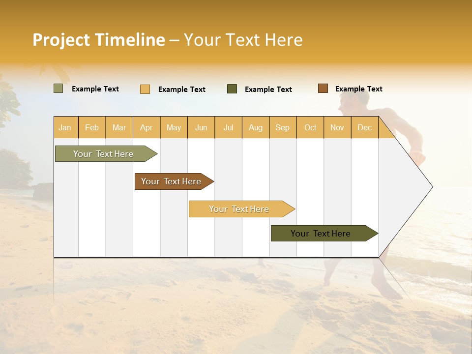 A Man And Woman Running On The Beach Holding Hands PowerPoint Template
