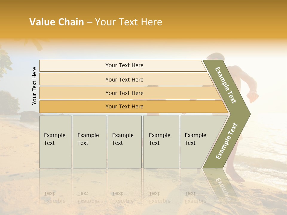 A Man And Woman Running On The Beach Holding Hands PowerPoint Template