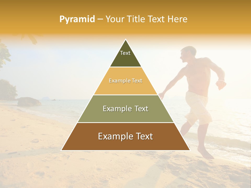 A Man And Woman Running On The Beach Holding Hands PowerPoint Template