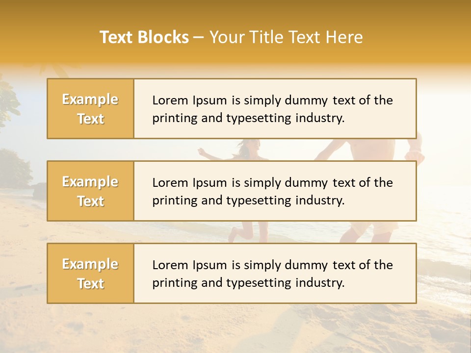 A Man And Woman Running On The Beach Holding Hands PowerPoint Template