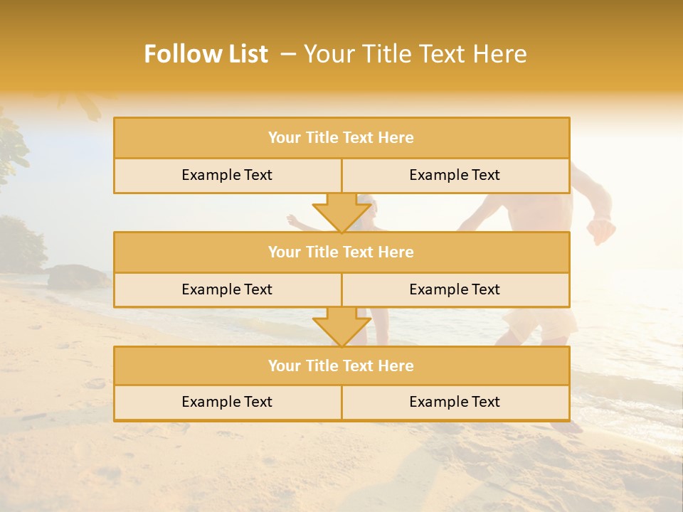 A Man And Woman Running On The Beach Holding Hands PowerPoint Template