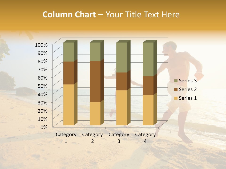A Man And Woman Running On The Beach Holding Hands PowerPoint Template