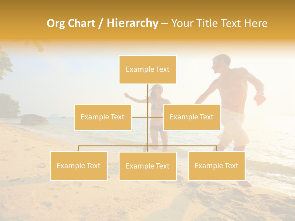 A Man And Woman Running On The Beach Holding Hands PowerPoint Template