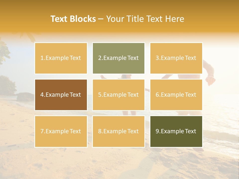 A Man And Woman Running On The Beach Holding Hands PowerPoint Template