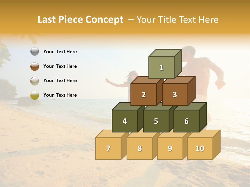 A Man And Woman Running On The Beach Holding Hands PowerPoint Template