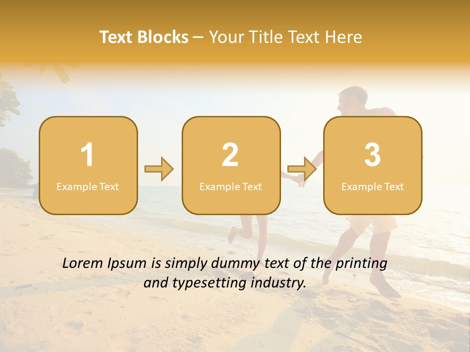 A Man And Woman Running On The Beach Holding Hands PowerPoint Template