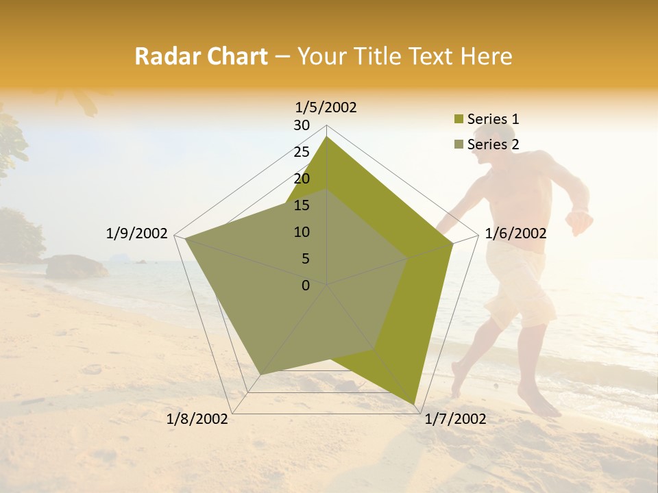 A Man And Woman Running On The Beach Holding Hands PowerPoint Template