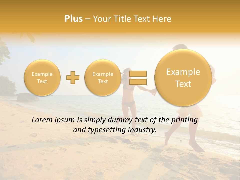 A Man And Woman Running On The Beach Holding Hands PowerPoint Template