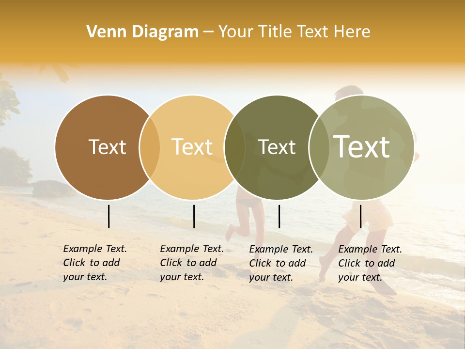 A Man And Woman Running On The Beach Holding Hands PowerPoint Template