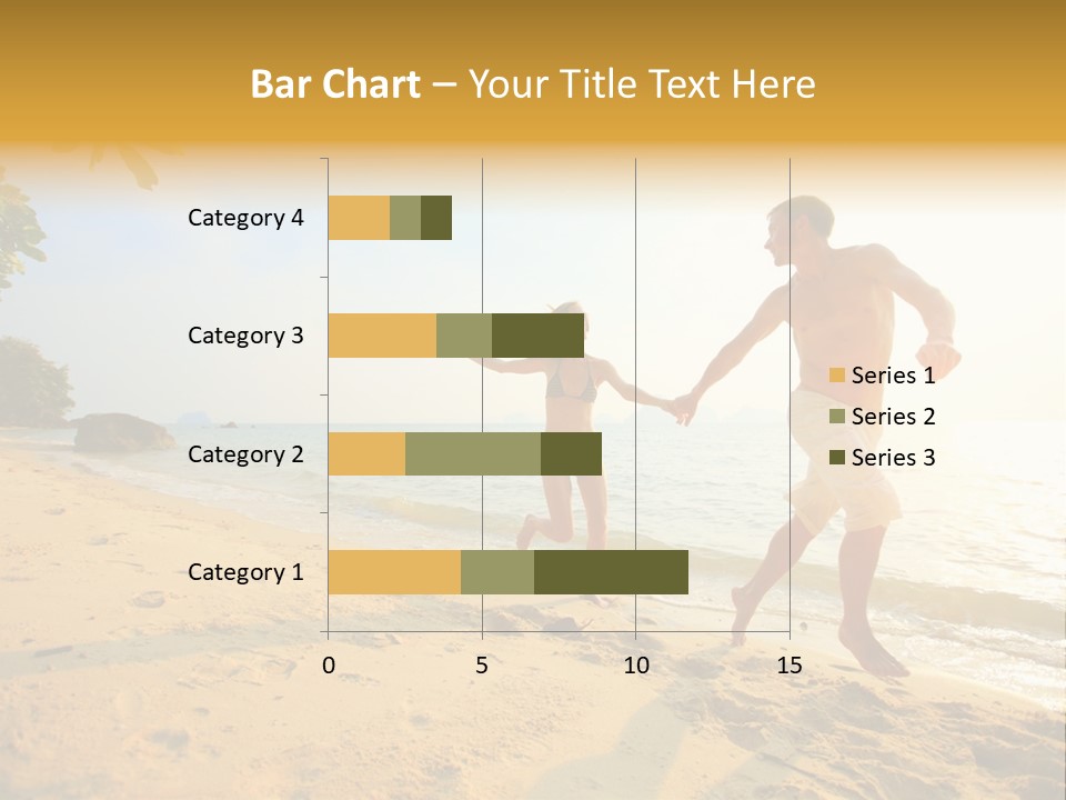 A Man And Woman Running On The Beach Holding Hands PowerPoint Template