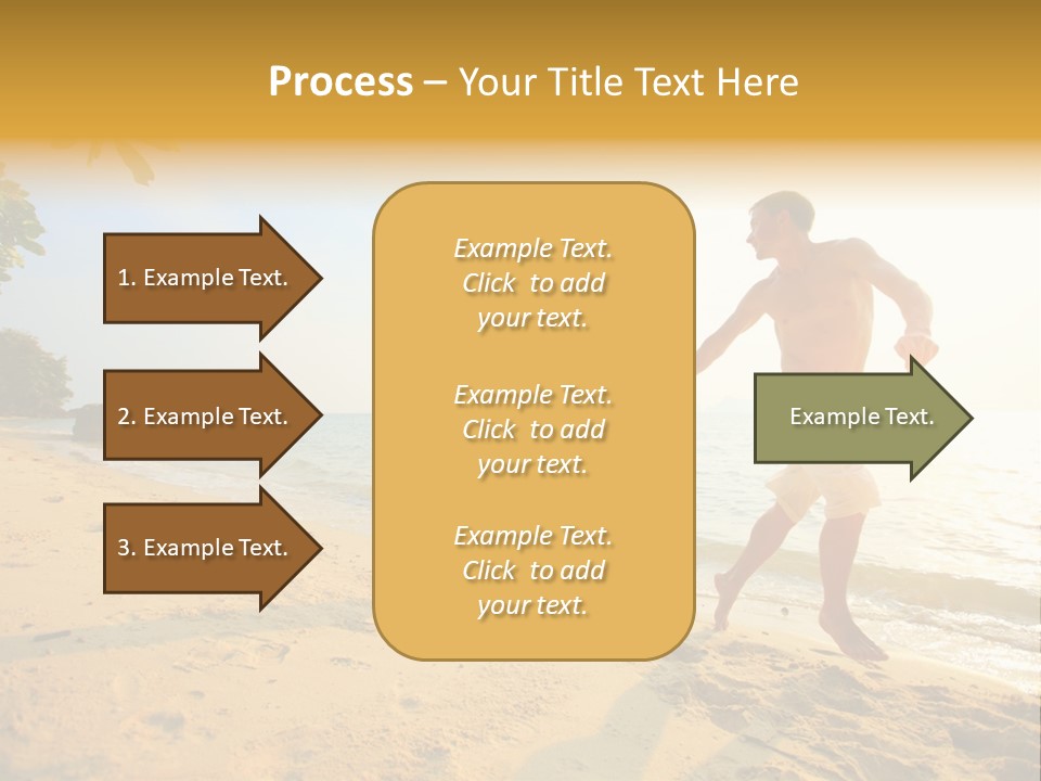 A Man And Woman Running On The Beach Holding Hands PowerPoint Template