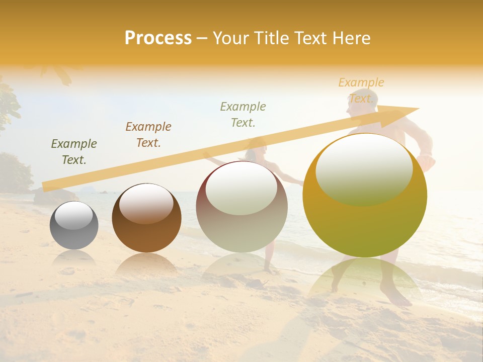 A Man And Woman Running On The Beach Holding Hands PowerPoint Template