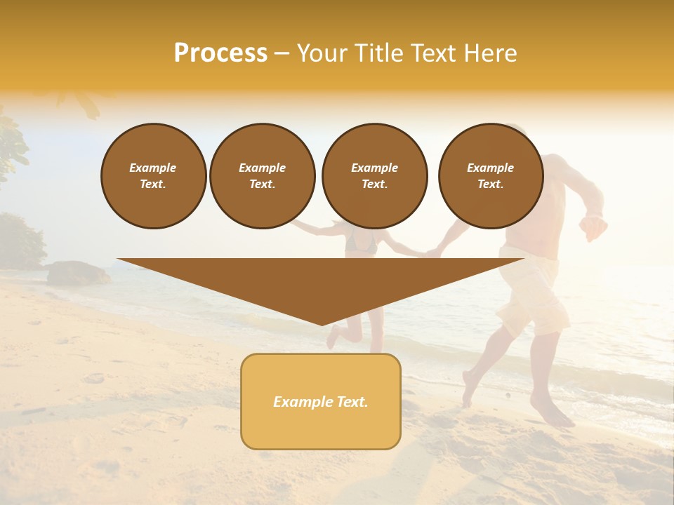 A Man And Woman Running On The Beach Holding Hands PowerPoint Template