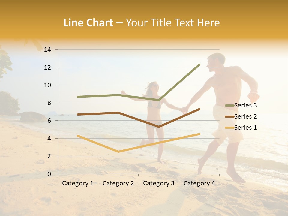 A Man And Woman Running On The Beach Holding Hands PowerPoint Template