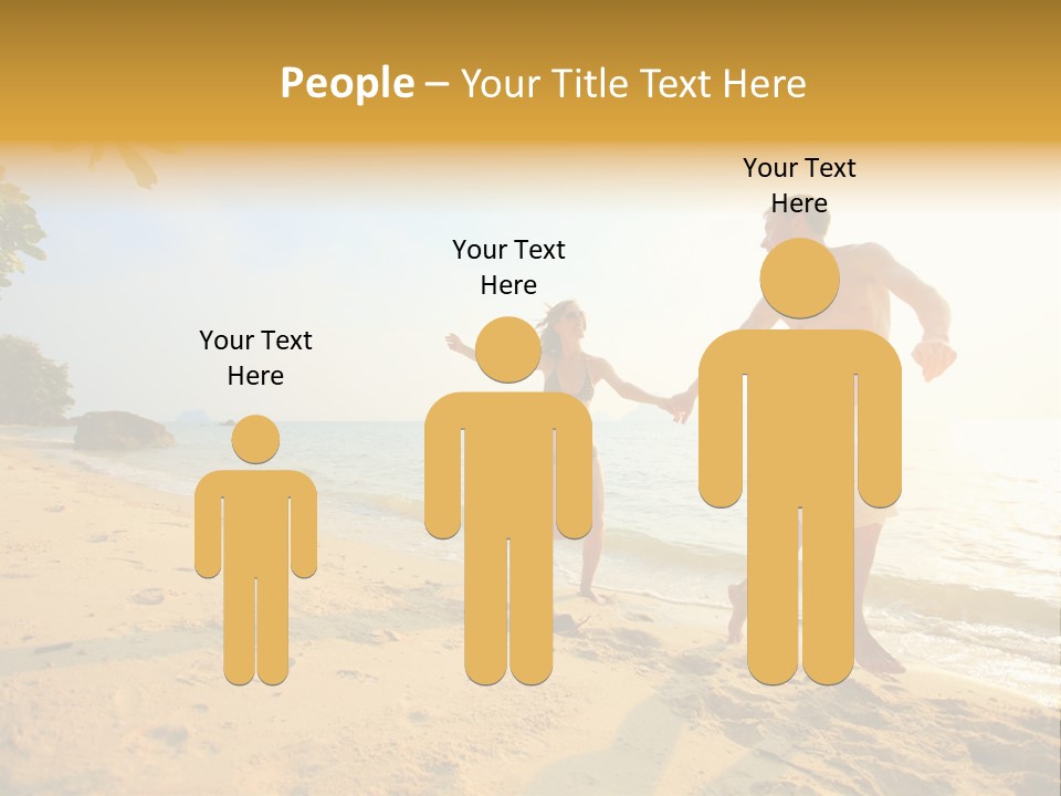 A Man And Woman Running On The Beach Holding Hands PowerPoint Template