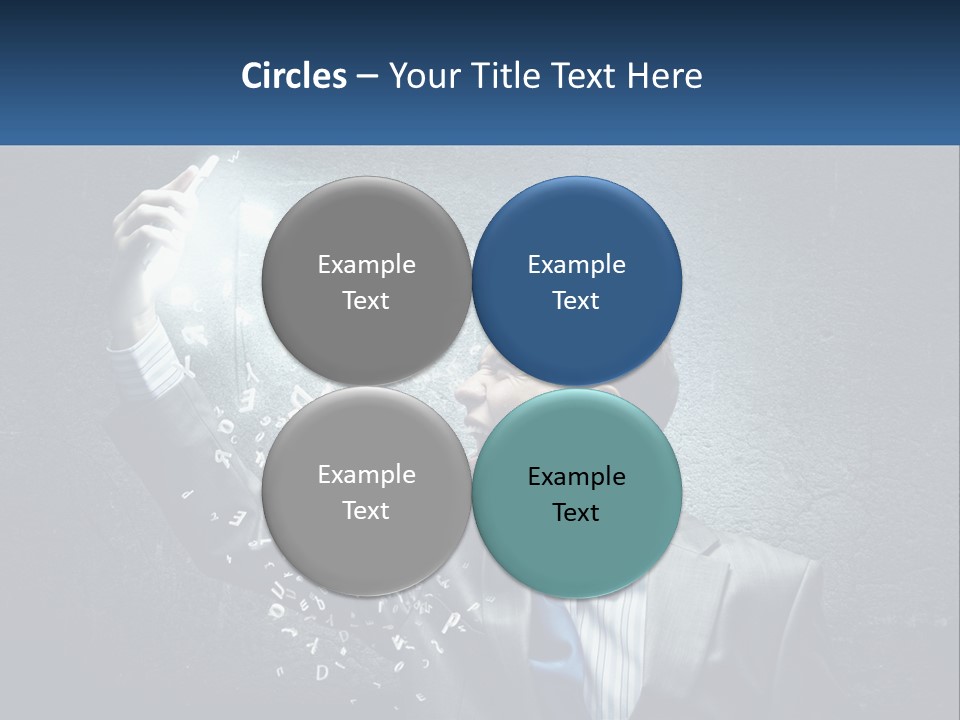 A Man In A Suit Is Holding A Light Bulb PowerPoint Template