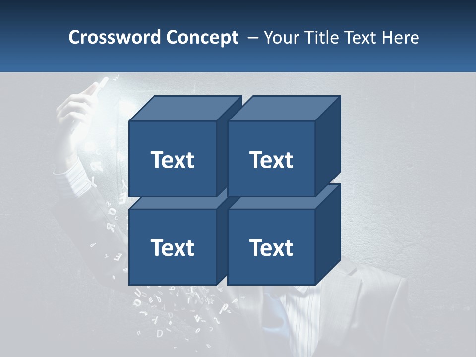 A Man In A Suit Is Holding A Light Bulb PowerPoint Template