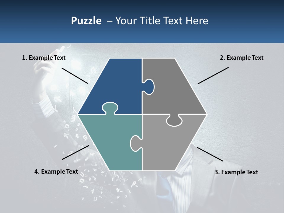 A Man In A Suit Is Holding A Light Bulb PowerPoint Template