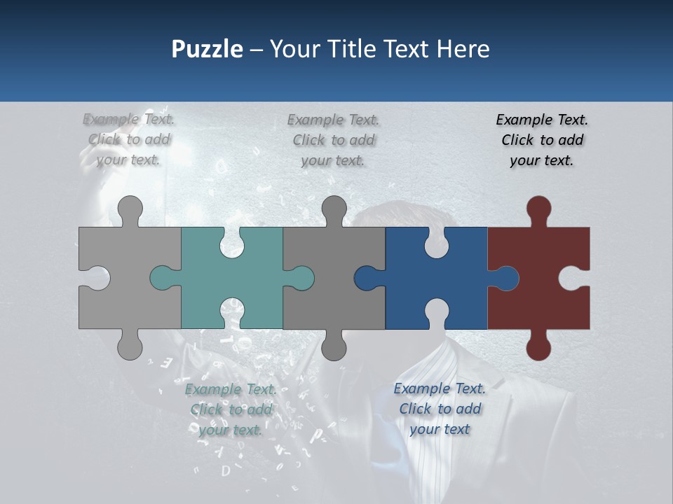 A Man In A Suit Is Holding A Light Bulb PowerPoint Template