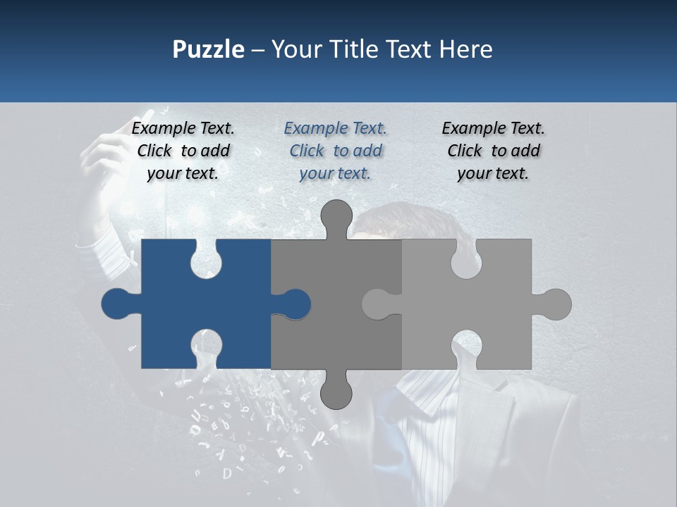 A Man In A Suit Is Holding A Light Bulb PowerPoint Template