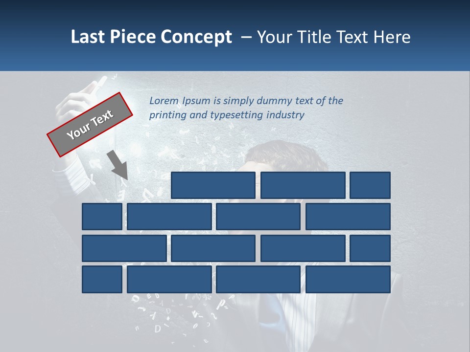 A Man In A Suit Is Holding A Light Bulb PowerPoint Template