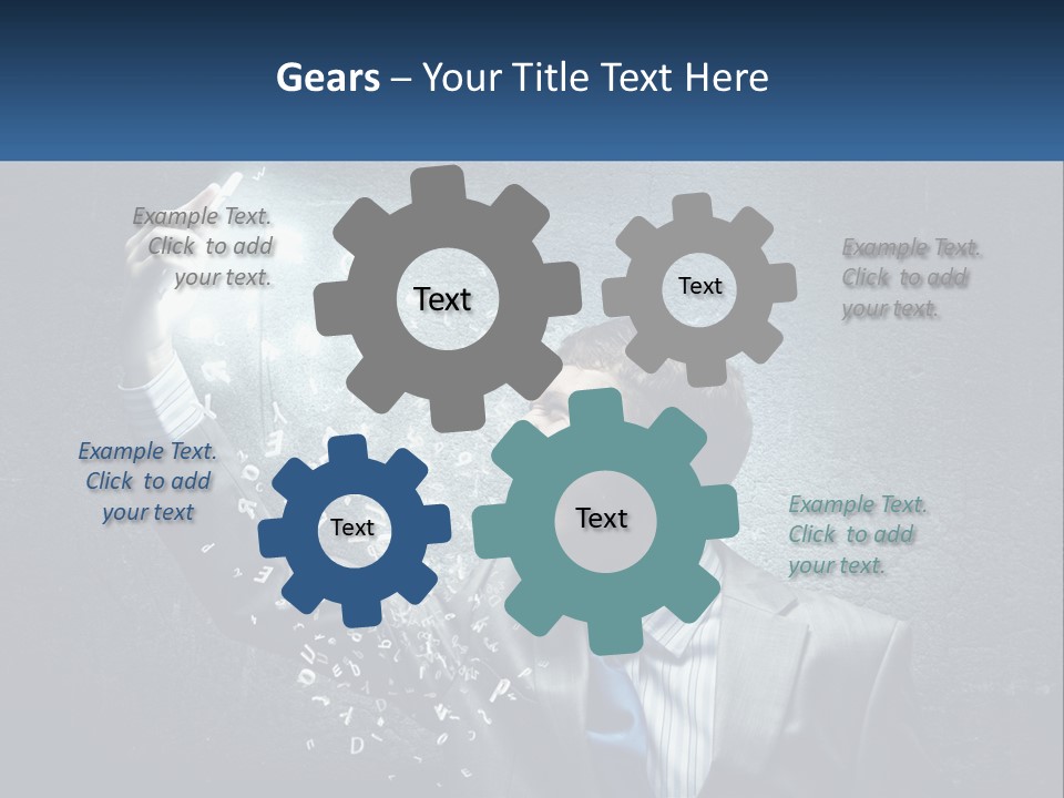 A Man In A Suit Is Holding A Light Bulb PowerPoint Template