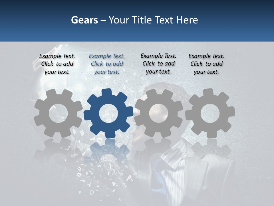 A Man In A Suit Is Holding A Light Bulb PowerPoint Template