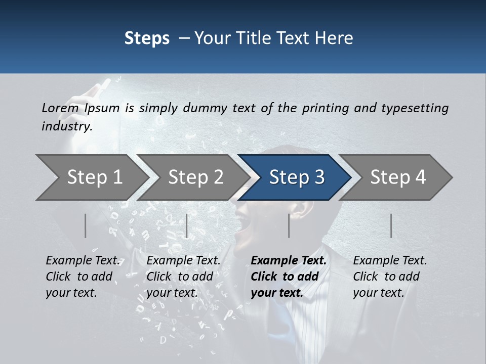 A Man In A Suit Is Holding A Light Bulb PowerPoint Template