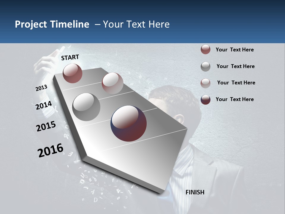 A Man In A Suit Is Holding A Light Bulb PowerPoint Template