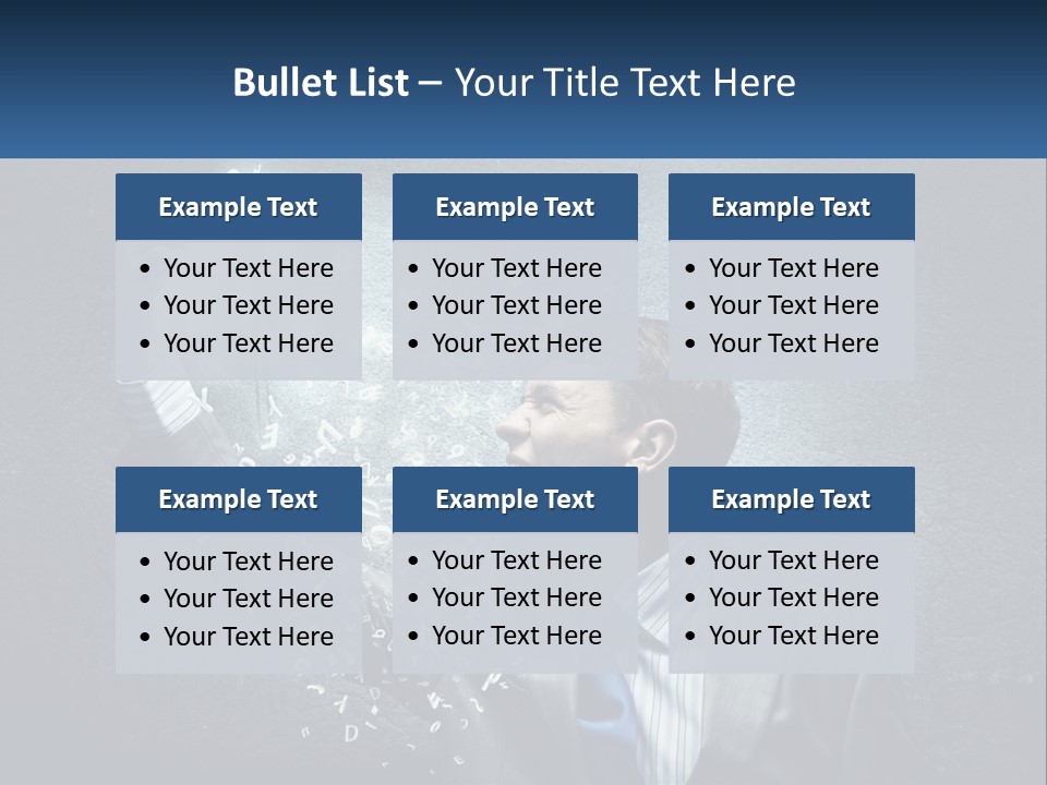 A Man In A Suit Is Holding A Light Bulb PowerPoint Template