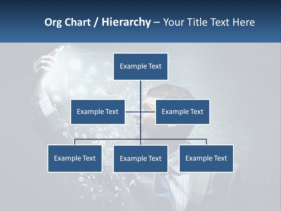 A Man In A Suit Is Holding A Light Bulb PowerPoint Template