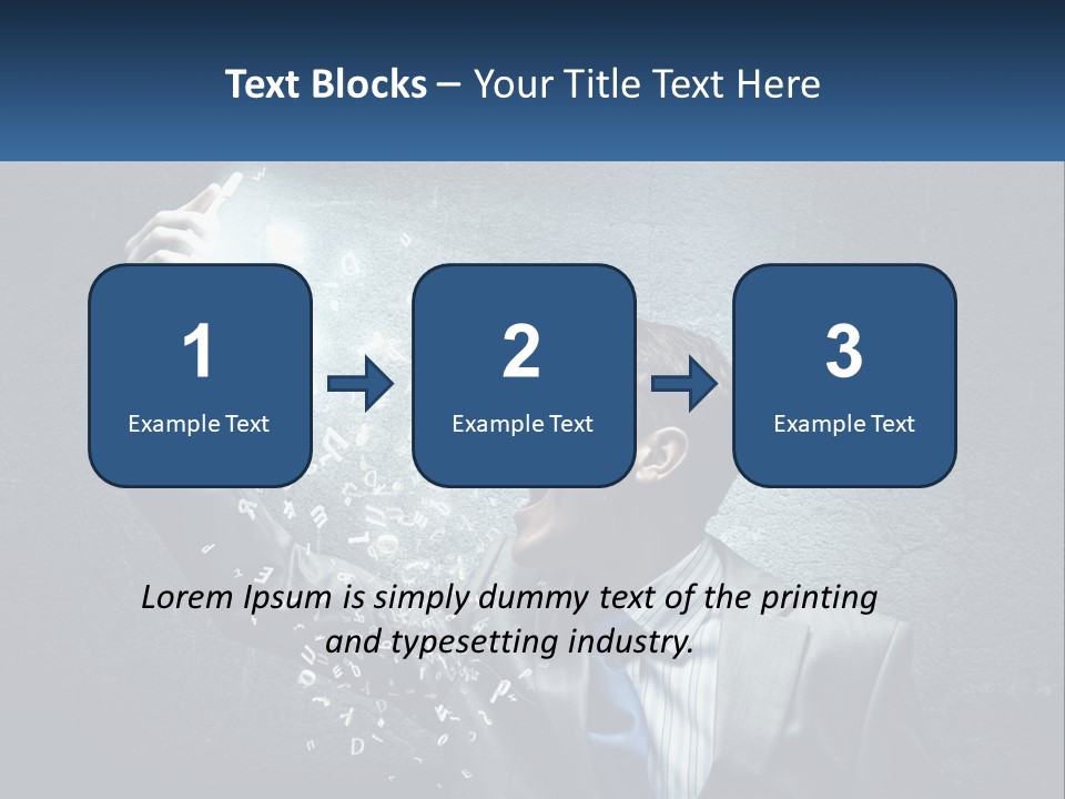 A Man In A Suit Is Holding A Light Bulb PowerPoint Template