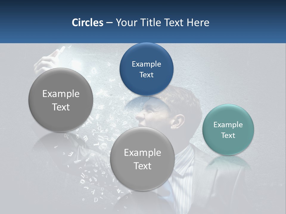 A Man In A Suit Is Holding A Light Bulb PowerPoint Template