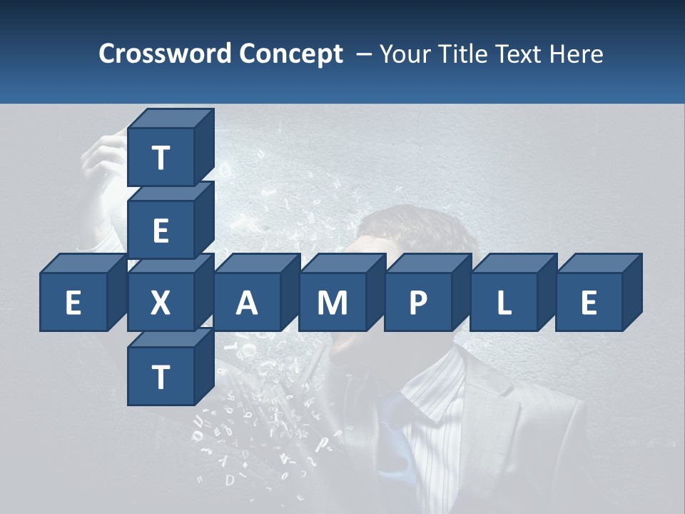 A Man In A Suit Is Holding A Light Bulb PowerPoint Template