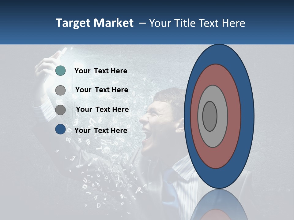 A Man In A Suit Is Holding A Light Bulb PowerPoint Template